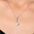 thumbnail image 3 of Gem Stone King 925 Sterling Silver White Moissanite Pendant Necklace for Women | 2.23 Cttw | Gemstone Birthstone | Oval 9X7MM | With 18 inch Silver Chain, 3 of 6