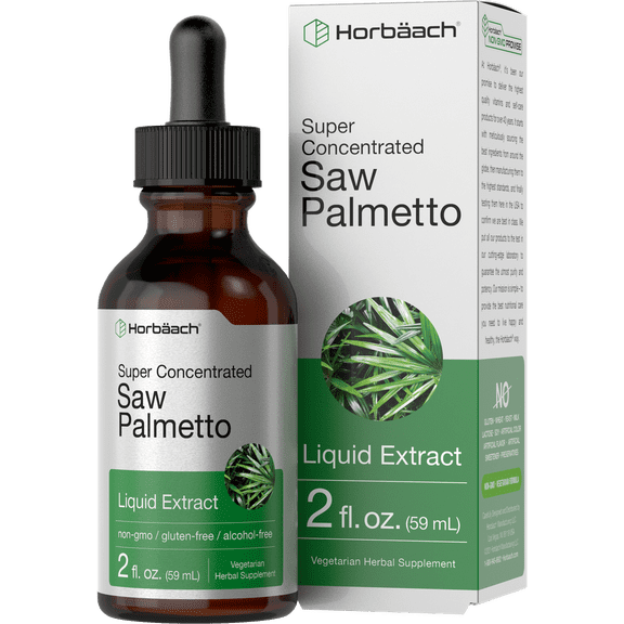 Saw Palmetto Liquid Extract | 2 oz Supplement for Men and Women | by Horbaach