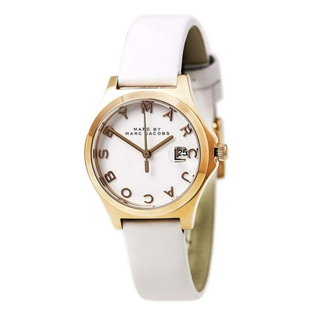Marc By Marc Jacobs MBM9057 Women's White Dial Rose Gold Steel White Leather Strap Watch