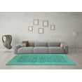 thumbnail image 3 of Ahgly Company Indoor Square Oriental Turquoise Blue Traditional Area Rugs, 7' Square, 3 of 4