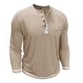 thumbnail image 6 of DIOAZUD Waffle Long Sleeve Henley Shirts for Men Solid Color Button Tops Lightweight Casual Regular Fit Tshirts for Workout, 6 of 7