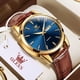 thumbnail image 3 of Reloj De Cuarzo Con Calendario Luminoso De Piel Olevs 6898 Fondo Oro/azul, 3 of 8