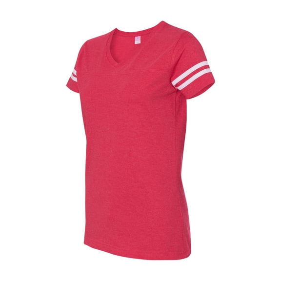 LAT Women's Football V-Neck Fine Jersey Tee