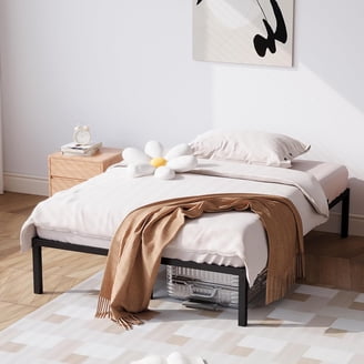 KOSOSO 10 Inch Full Size Platform Bed Frame - Heavy Duty Steel, No Box Spring Needed, White