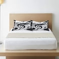 thumbnail image 6 of GZHJMY Black Music Notes Satin Pillowcase for Hair and Skin Silk Pillowcase - Slip Cooling Satin Pillow Covers with Envelope Closure, Standard Size(20x26 inches), 6 of 7