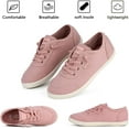 thumbnail image 3 of JENN ARDOR Women's Low Top Canvas Cute Sneakers Slip-On Fashion Flat shoes,Light Pink,7.5, 3 of 6