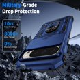 thumbnail image 5 of for Google Pixel 9 Pro XL Case with Camera Lens Cover, HD Screen Protector, 10 FT Military Grade Drop Protection, Magnetic Ring Holder Kickstand Protective Phone Case, Navy Blue, 5 of 13