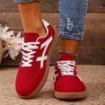 thumbnail image 3 of Casual Sneakers for Women Lightweight Lace Up Tennis Shoes | Non-slip Lace Up Fashion Sneaker, Round Toe Retro Walking Shoes, 2026 Trendy Comfortable Trainers, 37, 3 of 5