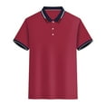 thumbnail image 3 of Adult Polo Shirt Men Short Sleeve Button Polo Tees Loose Fit Red T-Shirts for Men, 3 of 3