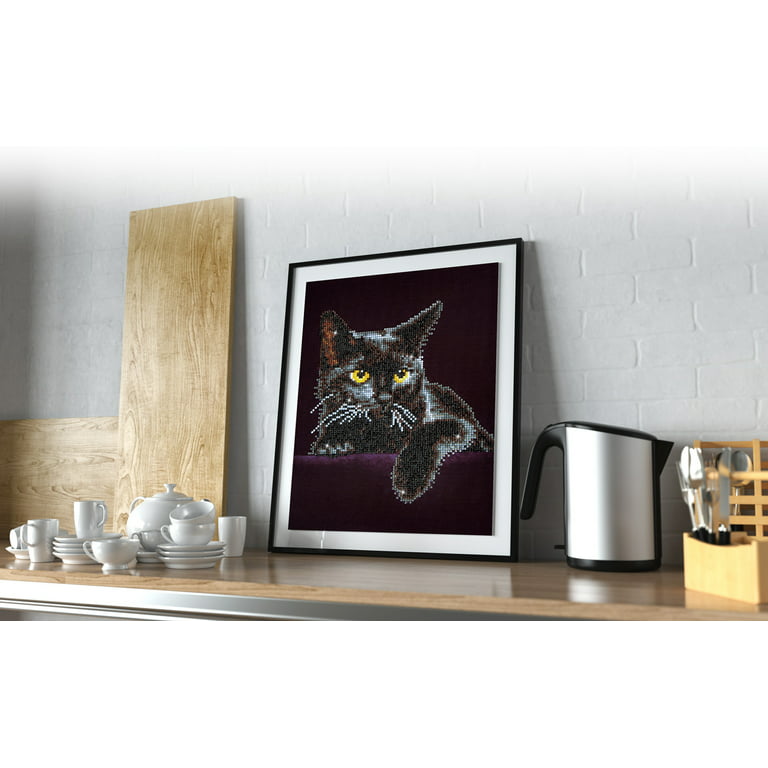 Black Cat Diamond Painting Beautiful Portrait Pet Embroidery House Wall  Displays