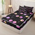 thumbnail image 3 of Manfei Simple Line Cat Zipper Full Size Comforter Sets with Fitted Sheet and 2 Pillowcases, Abstract Kitten Zipper Bedding Set, Black Pink Orange, Pink Reversible, 4 Pieces, 3 of 7