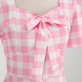 thumbnail image 5 of Baqcunre Maxi Dresses for Women 2024 Women's 1950S Rockabilly Dress Short Sleeve Vintage Cocktail Dress Checked Retro Swing Dress Elegant Wedding Party Dress Dresses for Women 2024 Pink L, 5 of 8
