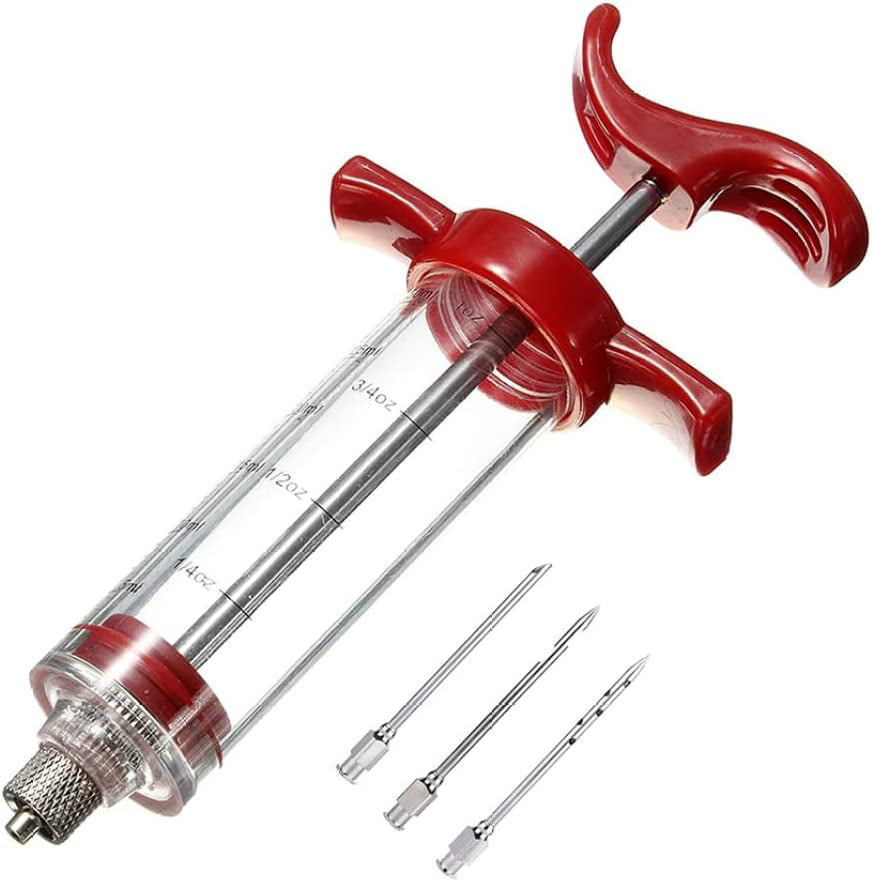 Kitchen Seasoning Injector Meat Injector Plastic Marinade Turkey Sauce Injector for BBQ Grill 4PCS 