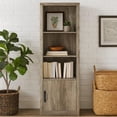 thumbnail image 6 of Sac 71 Inch Media Pier Tower with 3 Shelves and Single Cabinet- Gray Wood, 6 of 9