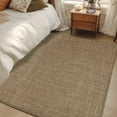 thumbnail image 5 of Hallway Runner Rugs 2.7x5 Ft, Vintage Brown Non Slip Area Rugs for Kitchen Bedroom Entryway, Farmhouse Retro Dark Solid Color Linen Texture Washable Carpet Runner Rug Floor Mats for Bedroom, 5 of 9