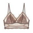 thumbnail image 2 of Lace Bras for Women Comfortable Breathable Racerback V Neck Wireless Triangle Bralettes, 2 of 4