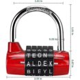 thumbnail image 2 of Gym Locker Lock, 5 Letter Combination Lock Password Sturdy Security Padlock (red), 2 of 5