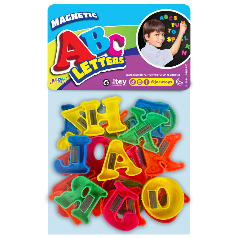 JA-RU ABC's Magnetic Letters or Numbers, 26 Pieces, Multi-Color