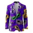 thumbnail image 4 of YOIAVAIOY Mardi Gras Blazer for Men Corduroy Holiday Funny Printed Suit Jackets Carnival Party Formal Office Blazers with Pocket Purple S, 4 of 5