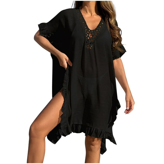 Yuyuzo Maillots de Bain pour Femmes, Paréos en Crochet Chiffon, Tenue de Plage, Robe d'Été