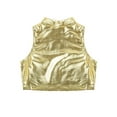 thumbnail image 4 of Hansber Children Boys Girls Glitter Shiny Metallic Tank Tops Sleeveless Jazz Hip Hop Modern Top A Gold 12, 4 of 7