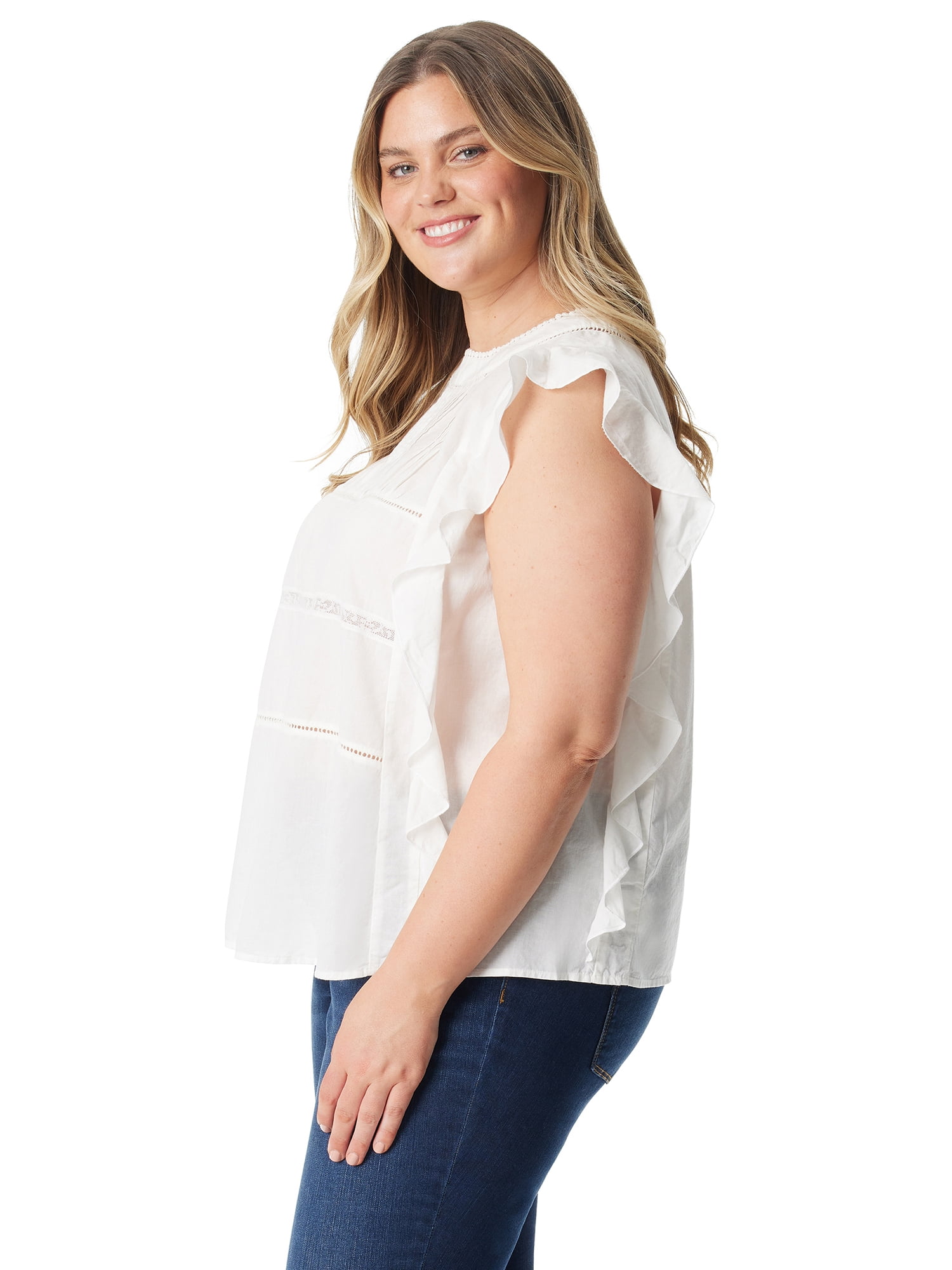 Jessica Simpson Women's Ruby Flutter Woven Top