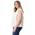 thumbnail image 5 of Jessica Simpson Women's and Women's Plus Size Ruby Flutter Woven Top, 5 of 5