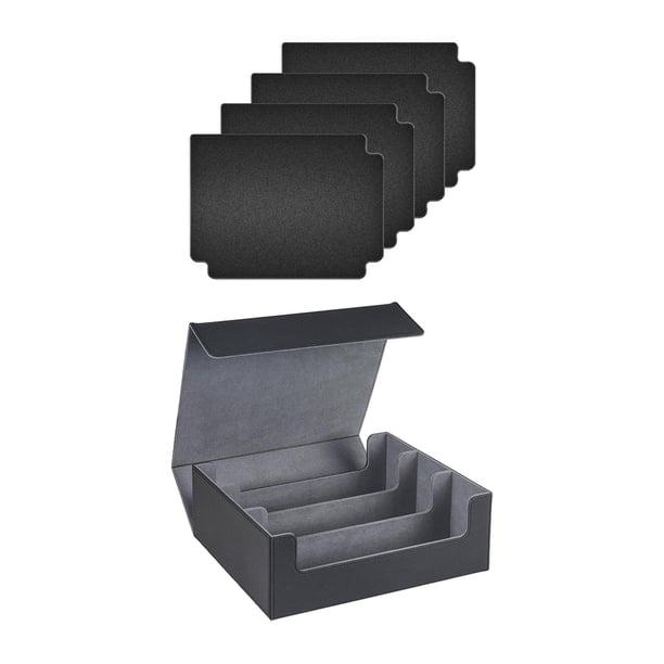 Caja para baraja de cartas coleccionables, almacenamiento de cartas de juego, exhibición resistente, coleccionable fuerte con 4 Negro Gris