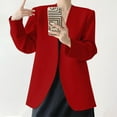 thumbnail image 4 of XFLWAM Blazers for Women Long Sleeve Shawl Collar Open Front Business Jacket Blazer Work Office Blazers Jackets Red S, 4 of 7