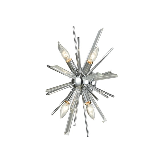 Avenue Lighting Palisades Ave. Collection chrome steel and glass rods 4 light LED wall sconce. - 9
