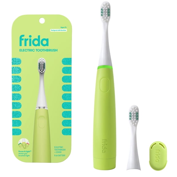 Frida For Kids Electric Toothbrush for Kids, Citrus Green, Medium Bristles, 1 Count