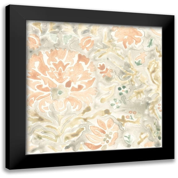 Vess, June Erica 12x12 Black Modern Framed Museum Art Print Titled - Terracotta Garden Tile VI