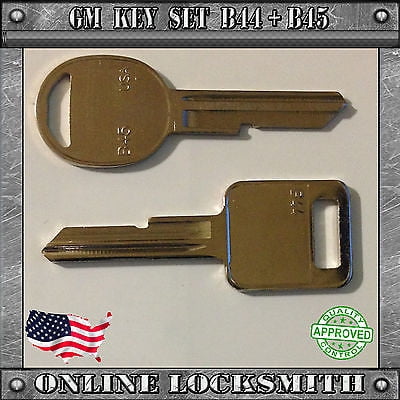 - KEY SET B44 IGNITION E + B45 DOORS TRUNK H KEY Buick Cadillac Chevrolet Pontiac