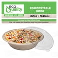 thumbnail image 4 of [50 PACK] 32oz Round Disposable Deep Bowls with Lids - Natural Sugarcane Bagasse, Bamboo Fibers, Sturdy Compostable, Eco Friendly, Environmental, Paper Plastic Bowl Alternative,Tree Free, 4 of 9