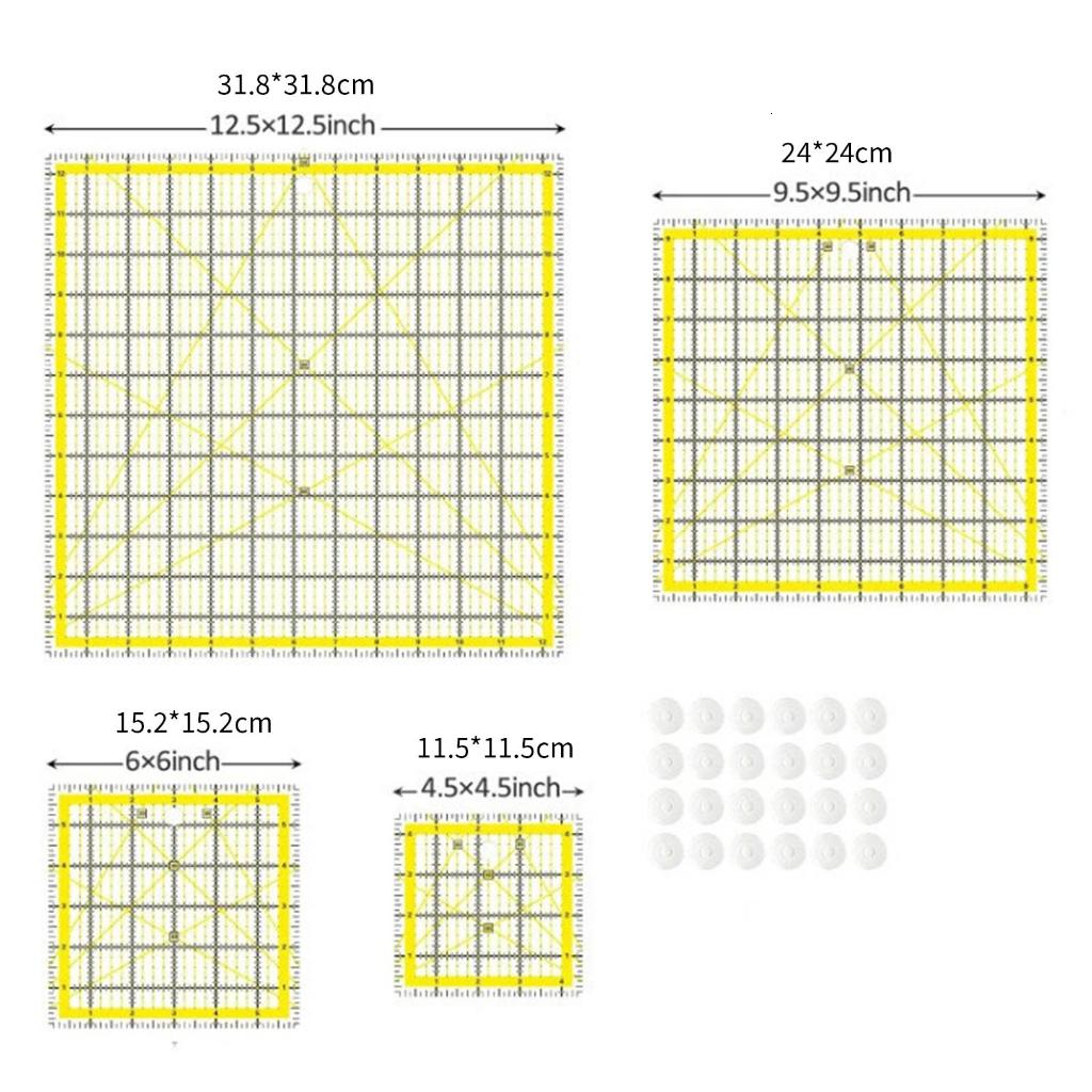 Necvior Professional Acrylic Quilting Ruler With Measurement Markings Patchwork Templates For Fabric Cutting Sewing Project
