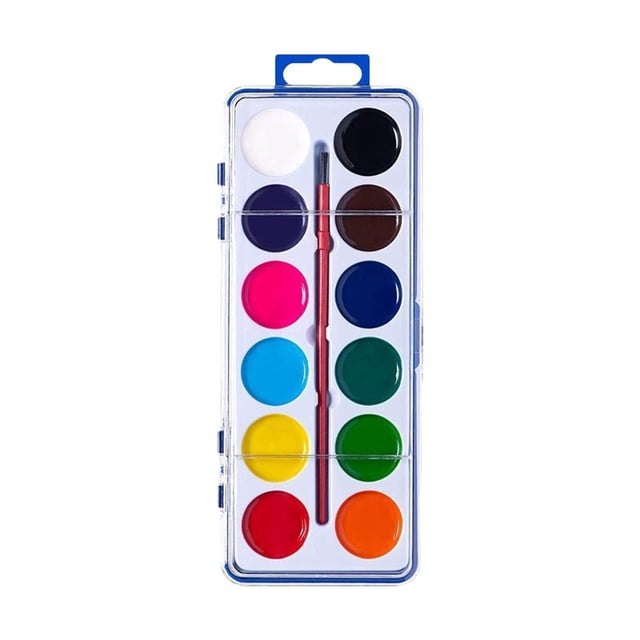 kjfeif Cute Creative Watercolor Paint Set for Kids Washable Paints In 12 Colors With Paintbrush Fun and Learning Tool for Home and School Ideal Water Paints for Kids