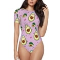 thumbnail image 2 of Goofa Different Avocados Printed Women Rash Guard Short Sleeve,Tummy control Swimsuit Surfing Swimsuit Bathing Suit One Piece Swimsuit UPF 50-XX-Large, 2 of 9