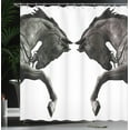thumbnail image 4 of Ambesonne Vintage Shower Curtain, Abstract Horse, 69"Wx84"L, Brown Sage Green, 4 of 5