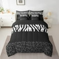 thumbnail image 2 of Erosebridal Zebra Leopard Print Bedding King Size, Rectangle Geometric Bed in a Bag King size, Animal Decorative, Reversible, 2 of 5