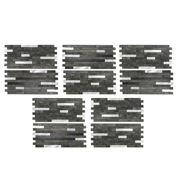 Aspect Collage 12in x 5.8in Peel and Stick Backsplash in Oyster (2pc per pack/5-Pack)