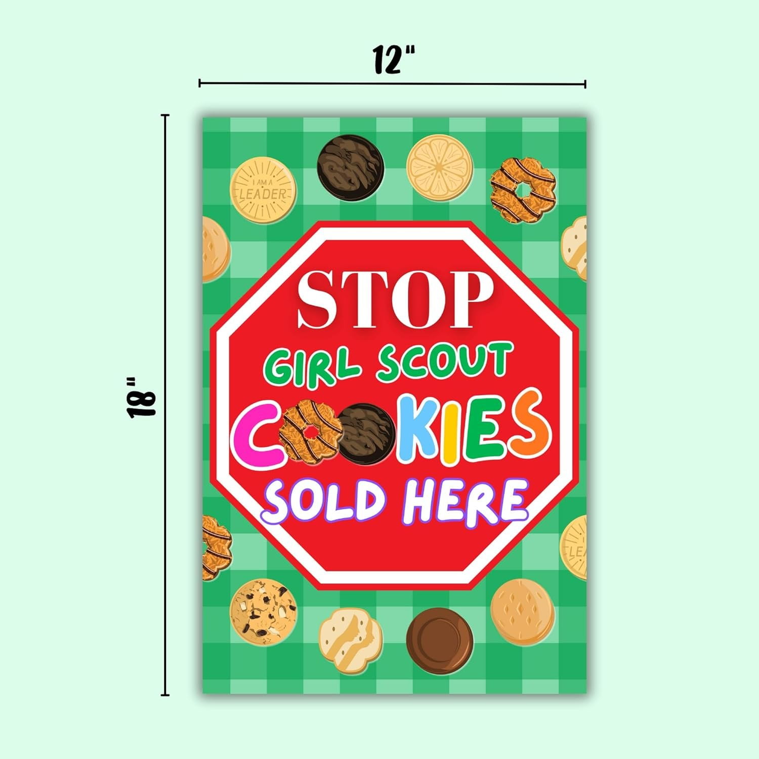 Stop Scout Cookies Sold Here  3 Pack, 12x18 Mixed Colors Outdoor Yard Sign Hold Up at Booth Traffic To Buy Girl Cookies Troop Leader and Number Reorder Sales Goal