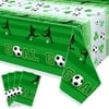 4 Pack Soccer Party Tablecloths - Disposable Plastic Soccer Theme Table Cover for Kids Soccer Themed Birthday Party Decorations, 51 x 86 Inches