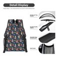 thumbnail image 4 of Rateoe Garden Gnomes Pattern Durable Student Backpack Laptop Bag- Ergonomic Design, Waterproof Twill Fabric - Ideal for School, Travel, and Outdoor Activities, 4 of 6