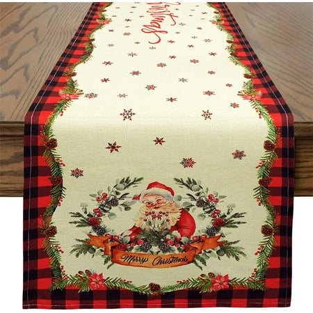 

Christma Table Runner 13.8 x 72 Inches for Dining Room Home Kitchen Decorations for Christmas Eve Party