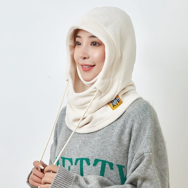 Gorro de invierno a prueba de viento para hombre y mujer, máscara para montar al aire libre, protección para el cuello, protección contra el frío, gorro cálido con forro polar integrado y protección