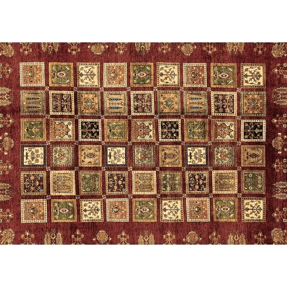Ahgly Company Indoor Rectangle Abstract Brown Modern Area Rugs, 5' x 8'