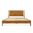 thumbnail image 6 of Christiana 49" King Bed Frames with Headboard, Rustic, Solid Wood, Bright Brown, 6 of 15
