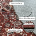 thumbnail image 3 of Pentantan Vintage Round Area Rug, 4ft x 4ft Red Retro Style Washable Rug with Anti-Slip Backing for Living Room, 3 of 7