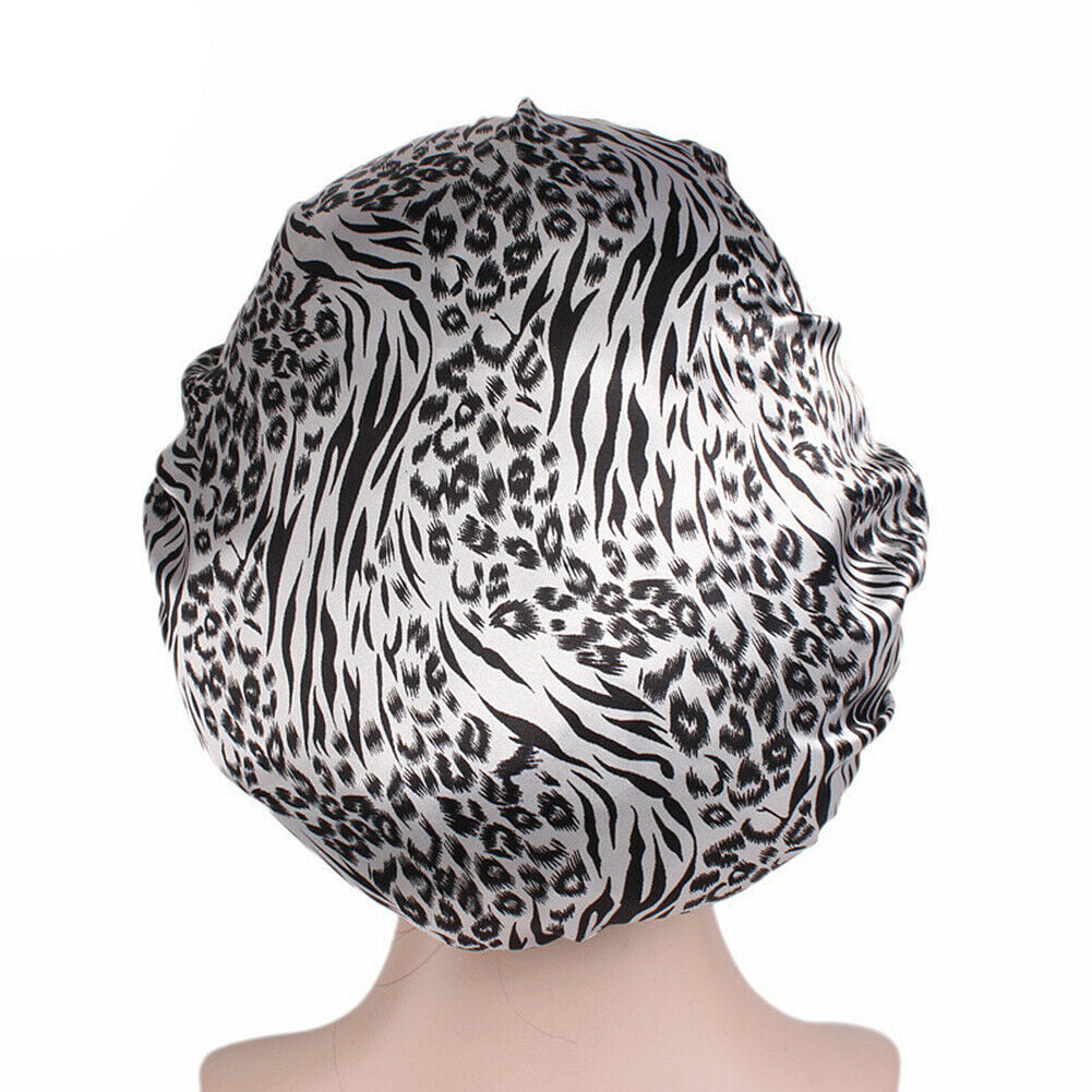 Women Satin Night Sleep Cap Hair Bonnet Hat Silk Head Cover Wide Elastic Band