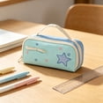 thumbnail image 5 of YIMWNYI Star Multi-Layer Pencil Case, Large Capacity Handheld Stationery Bag, Portable Pen Organizer Pouch, Sturdy Fabric Desk Storage Tote, Versatile Cosmetic Travel Kit, 5 of 8